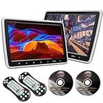 XTRONS Dual Car DVD Players 10.1 Inch Grade-A TFT Screen Portable Car Headrest CD Player with 2 Mounting Brackets Support HDMI Input, USB SD, AV in & Out, Region Free, IR, 32 Bit Games