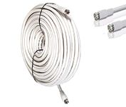 50' FT White RG-6 COAXIAL Cable Wire with Factory Sealed RG6 CONNECTORS UL CMG for Satellite - HD TV Antenna - Rogers, Bell, Shaw, Telus