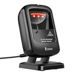 Eyoyo Handsfree 1D 2D Desktop Barcode Scanner, Omnidirectional Wired Desk Scanner with USB Cable, Automatic Image Screen Bar Code Reader for Supermarket Library Retail Store