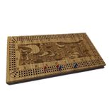 DRIFTWEST.XYZ "Mandelbrot" Bamboo Fractal Optical Illusion Cribbage Board