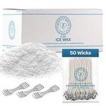 Hearts and Crafts Ice Candle Wax and Wicks for DIY Candle Making, All-Natural - 10lb Bag with 50ct 6” Pre-Waxed Candle Wicks, 2 Centering Device