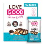 Love Good Protein Bars | Plant-Based Keto Bars | Non-GMO | Low Sugar, Low Carb & Gluten Free | Chewy Nutty Dark Chocolate Sea Salt & Almonds - 12 Pack