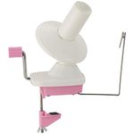 MAOPINER Needlecraft Yarn Ball Winder Hand-Operated | Manual Wool Winder Holder for Swift Yarn Fiber String Ball (Pink)