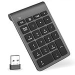 Foloda Wireless Number Pads, Foloda 22 Keys Numeric Keypads External Data Entry Number Keyboard Num Pad for for Laptop, PC, Desktop, Surface Pro, Notebook,