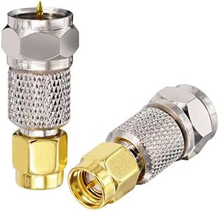 BOOBRIE Adaptateur SMA Mâle vers F Mâle Connecteur SMA Mâle à F Mâle Connecteur Coaxial SMA F Type pour Antennes Radio LAN/Câble Coaxial RF/Equipement Radio WiFi Antenne Externe