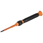 Klein Tools 32581INS Precision Screwdriver, 2-in-1 Insulated Screwdriver with No. 0 Phillips and 1/8-Inch Slotted Bits