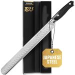 CUTLUXE Slicing Knife 12 Ultra Sharp Brisket Knife Forged from Damascus Japanese AUS10 Super Steel Ergonomic G10 Handle Shinobi Series