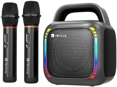 Karaoke Machine with 2 Wireless Microphones, Portable 5.0 Bluetooth Speaker for Adults & Kids, with 50W Speaker,Handle &RGB Lights, Supports TF Card/USB/Aux in/TWS,for Home,Party,Performance,Meeting