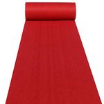 Aisle Runners Wedding Accessories 2mm Red Aisle Runner Carpet Rugs for Step and Repeat Display, Ceremony Parties and Events Indoor or Outdoor Decoration 24 Inch Wide x 50 feet Long