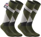 SAMSOX 2-Pair Merino Wool Ski Socks, Cargo M (Loveland)