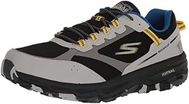 Skechers Men's GOrun Trail Altitude - Marble Rock 2.0 Lace-Up Trail Runner, Grey/Yellow, US 9