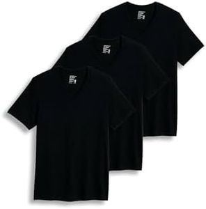 Jockey Men's Cotton V-Neck T-Shirt 3-Pack Black MD