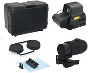 558 & G45 Hybrid Sight, Green Red Dot Holographic Scope and G45 5X Magnifier Combo, Quick Release Rollover Multiplier, for 20mm Rail Mount(deep Black)