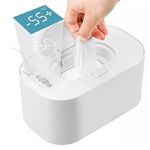 plplaaoo Baby Wipe Warmer,Wipes Warmer with Digital Display,Large Capacity Wipes Dispenser,PP Intelligent Adjustable Temperature Safe To Use Infant Wipes Heater Wireless Car Charging(white)