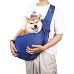 1 Piece Pet Outdoor Carrying Bag, Puppy Sling Bag, Small Dog Carrier, Cat Sling, Safety Belly Bag, Double-Sided Design Puppy Belly Bag, Pet Backpack, Adjustable Shoulder Strap (Navy Blue)