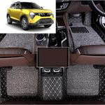 Vah@n Expo 7D Mat For Xuv 3Xo Car Floor (Year: 2024, Black, Nappa Leather, Perfect Fitted, Washable, Grass Attached With Velcro)