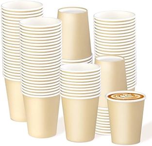 Deudy Pack of 100 Paper Cups, Paper Drinking Cups, 227 ml, 8 Oz, Paper Drinking Cups, Disposable Paper Cups, Organic Disposable Cups, Party Cups, Stable to Go, for Serving Coffee, Tea, Hot Drinks