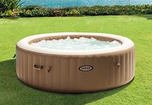 Intex PureSpaTM Bubble Round 8 Person with updated control base - 28412BS, Beige,109.2 x 60.4 x 52 cm