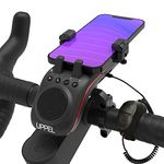 UPPEL Bike Phone Holder Bluetooth Speaker 5000mAh LED Bike Light Bike Horn Microphone 10 in 1 Multifunctional Outdoor Speaker Ideal for Road & Mountain Bike - Extreme & Casual Cycling