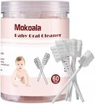 Mokoala 60Pcs Baby Tongue Cleaner, Baby Toothbrush, Disposable Baby Mouth Cleaner, Soft Gauze Toohthbrush Newborn Oral Cleaning Stick Dental Care for 0-36 Month Baby