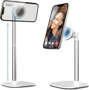 Cooper MagStand - Height Adjustable iPhone Stand for Desk | Magnetic iPhone Stand for Video Recording, iPhone Holder for Desk, iPhone MagSafe Stand for iPhone 16 (Pro Max Plus) 15/14/13/12 (White)