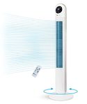 PureMate Tower Fan, 43" Oscillating Tower Fan with 3 Cooling Fan Speeds, Large LED Display, 12-Hour Timer, Portable Floor Bladeless Fan for Bedroom Living Rooms Office