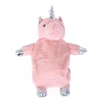 LIVIVO 1L Pink Unicorn Hot Water Bottle with Cute Soft Plush Cover - Helps Provide Warmth and Comfort for Cosy Winter – Ideal for Pain Relief Aches Cramps – Perfect Cuddle