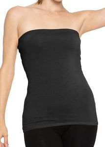 Women's Cotton Tube Top Black 4X
