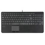 Perixx PERIBOARD-534 UK, Wired Compact USB Keyboard with Touchpad - X Type Scissor Keys - 15.63x7.80x1.18 inches - Build-in 2 USB Hubs and Number Pad