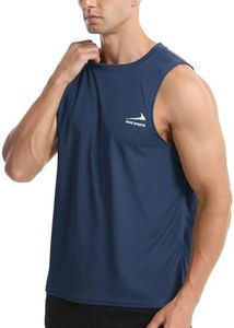 Viisendy Pro Men's Tank Tops Sleeveless Gym Shirt Running Athletic Top Navy Blue L