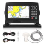 Satellite GPS Navigator, 50000 Waypoints Dual Map System Intelligent Broadcast Multiple Languages GPS Chart Plotter with GNSS Antenna for Boat,Boat,Yacht Spare Parts