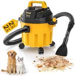VEVOR 2.6 Gallon 2.5 Peak HP Wet and Dry Shop Vac， Portable Shop Vacuum and Blower 3-in-1 with Filter, Hose and Attachments for Home and Car Cleaning Black/Yellow