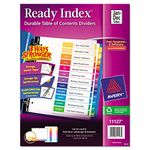 Avery Ready Index Table of Content Dividers for Laser/Inkjet Printers, Jan-Dec, 12-Tab, Multi-Colour, 1 Set, (11127)