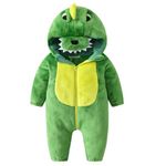 BRANDONN Cotton Dinosaur Design Romper Jumpsuit/Onesie Sleepsuit/For Baby And Kids | Unisex (Parrot Green, 18-24 Months)