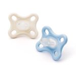 MAM Comfort Soothers | 0-3 Months | 2 Pack | Newborn Dummies | Comes in Dummy Steriliser Case | Sustainable Materials | Baby Accessories for Newborn | Blue/Cream (Various Designs)