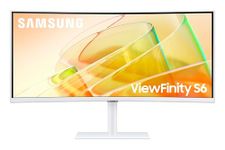 Samsung 34"(86.4cm) ViewFinity S6 Curved Monitor with Thunderbolt 4|Ultrawide WQHD 3440 X 1440|100hz|SRGB 115%|LAN Port|Speaker|KVM Switch|PIP|PBP|HDR10|HAS Swivel|LS34C650TAWXXL|Warm White