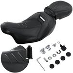 FOVPLUE Two-up Seat, Low-Profile Driver Passenger Pillion Seat for Harley Touring CVO Road Glide Road King Street Glide Electra Glide Ultra Limited FLHTKSE FLHTCUSE5 2009-2024, Black