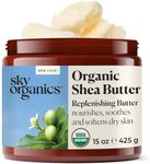 Organic Raw Unrefined Shea Butter by Sky Organics (473 ml) Grade A Ivory Shea Butter Skin Nourishing Moisturizing & Healing For Dry Skin Dusting Powders - For Skin Care Hair Care & DIY Recipes