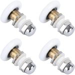 POPETPOP 4 Pcs Shower Room Pulley Sliding Glass Door Wheels Glass Sliding Door Roller Shower Rollers for Glass Wheel Bearings Sliding Door Wheels Cupboard Wheel Pulley Copper Individual