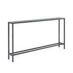 SEI Furniture Darrin Narrow Mirrored Top Console Table, 56", Gunmetal Gray