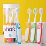 wolpin Kids Toothbrush (Set Of 8 Pcs) Extra Soft Bristles Toothbrush For Kids With Storage Box Colorful Manual Toothbrush For 2+ Years, Multicolor