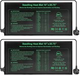 HYDGOOHO Seedling Heat Mat 10 x 20.75 in 2 Pack,Waterproof Heat Mat for Seed Starting,Plant Heating Mats for Seedling Germination,Hydroponic Plant,Reptile