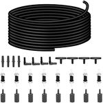 Saricho aquarium air pump accessories set-9.84/26.25/101.71 feet aquarium airline tubing hose,check valves,air stones and connectors of I,L,T shape (26.25 feet hose 8 stone 8 check valve 12 connector)