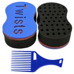 BEWAVE Hair Brush Sponge Twist Wave Barber Tool For Dreads Afro Locs Twist Curl Coil Black, 1 Pack