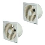 HEWA Onyx 6 inch 150mm Wall Exhaust Fan 2000 RPM Copper motor (Ivory),Pack of 2