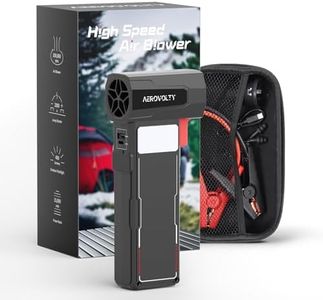 4-In-1 Car Dryer Air Blower - 3LB Thrust, Leaf Blowing Turbo Fan for Patio, Cordless Turbo Jet Blower with 2000A Jump Starter, 15,000mAh Power Bank, LED Flashlight, Gift