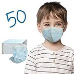 [50 PACK] 3-Ply Kids Disposable Face Mask: Premium Material and Comfortable Fit for Safe and Effective Protection - Cute Design Kids Masks Disposable Fabric Girls Blue Panda