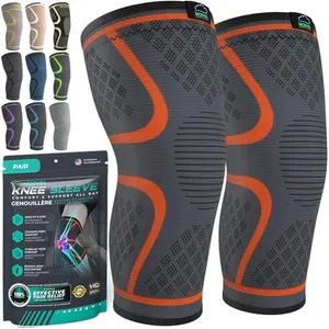 Modvel Compression Knee Brace for Women & Men - 2 Pack Knee Brace for Women Running Knee Pain, Knee Support Compression Sleeve, Workout Sports Knee Braces for Meniscus Tear ACL & Arthritis Pain Relief