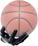 LOCZAR Basketball Holder, Hand Sculpture Ball Holder Wall Mount Art Decor Stand Storage Rack Organizer Display Case Man Cave for Football Soccer Gift Ideas for Him Men Boys Gamers (Black Ball Holder)