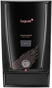 Livpure Pep Pro Grand RO+UV+Mineraliser+Copper, 15 LPH Water Purifier | Suitable for Borewell, Tanker, Municipal Water - 7 L Storage Tank, Black